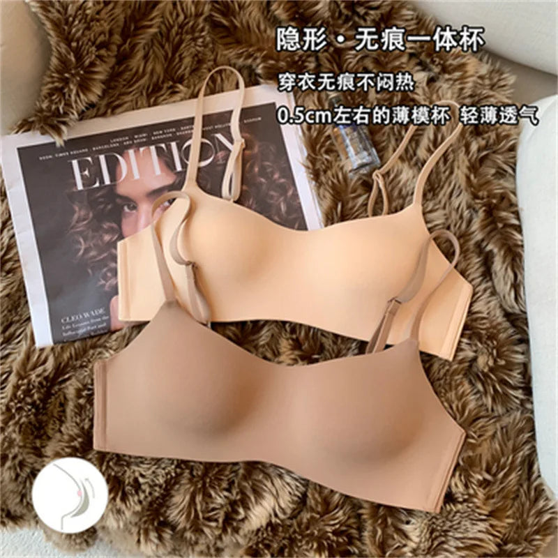 Seamless Tube Top Underwear Small Chest Bras Women's Upper Support Bra Beautiful Back No Steel Ring Female Sexy Lingerie