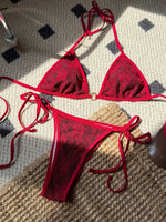 Embroidery Mesh Lace Halter High Cut Bikini Female Swimsuit Women Swimwear Two-pieces Bikini Set Bather Bathing Suit Swim Beach