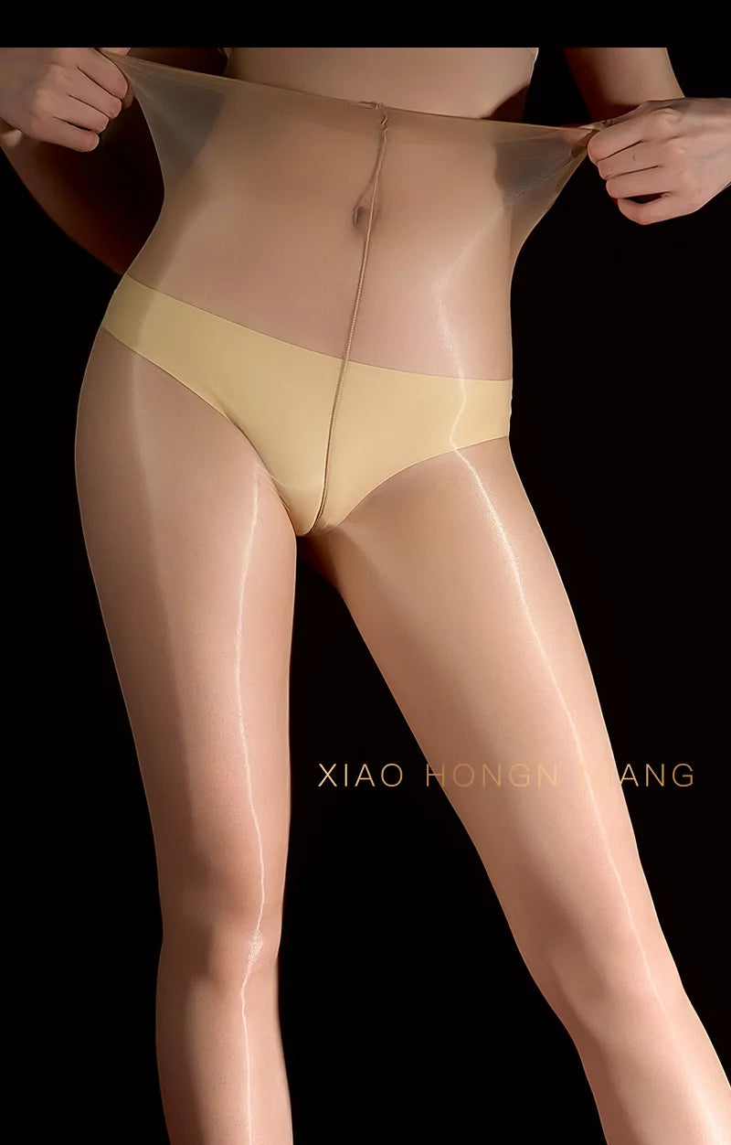 Sexy Silk Horse Oil Stockings Thin Anti-Snag Glossy Pearl Pantyhose Solid Color Transparent Mesh Nightclub Wear Pantyhose 0RG0