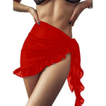 Beachwear Wraps Bikini Cover Ups Tassel Dress Bikini Summer Mesh Mini Ruffle Skirt for Women Candy Bathing Skirt Girls Swimsuit