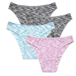 4Pcs/Set Women's Panties Low Rise Briefs Stretch Underwear Female Underpants Colorful Striped Panties Comfort Lingerie S-XL