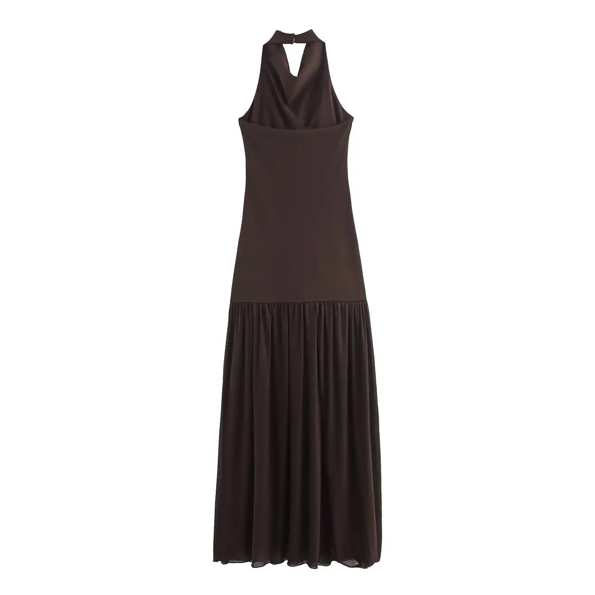 Women's Sexy And Alluring Off-shoulder Halter Neck Ruched Slim-fit Waist-cinching Solid Color Dress Pure Desire Elegant WXRY
