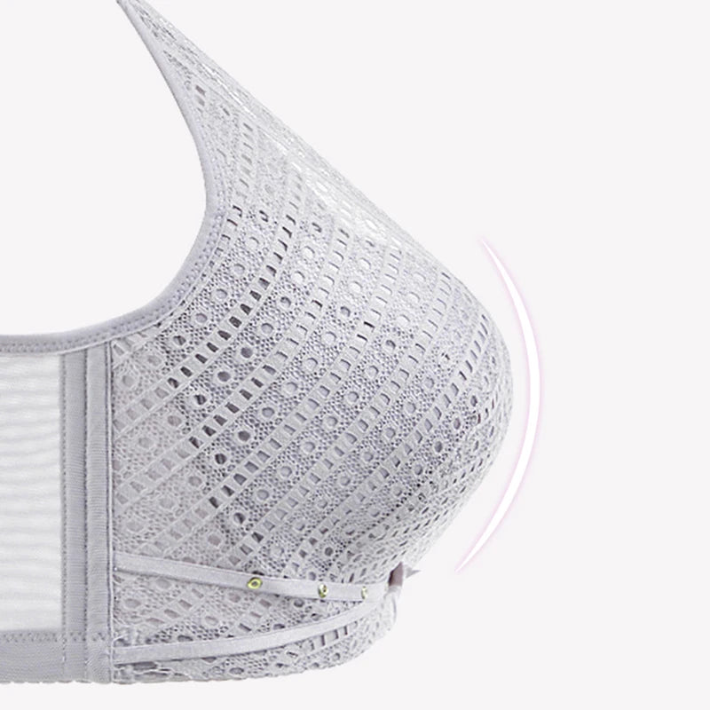 Women Lingerie White Lace Bras Hollow Out Ultrathin Push Up Bra Transparent Brassiere Sexy Underwear Plus Size Autumn 6020