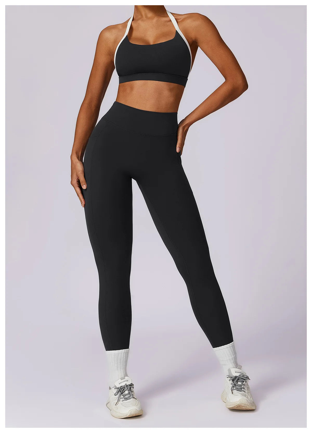 Gym Sport Bra Halter Sports Bra Anti-sweat Breathable Yoga Bra Shockproof Crop Top Fitness Top Push Up Workout Top Women