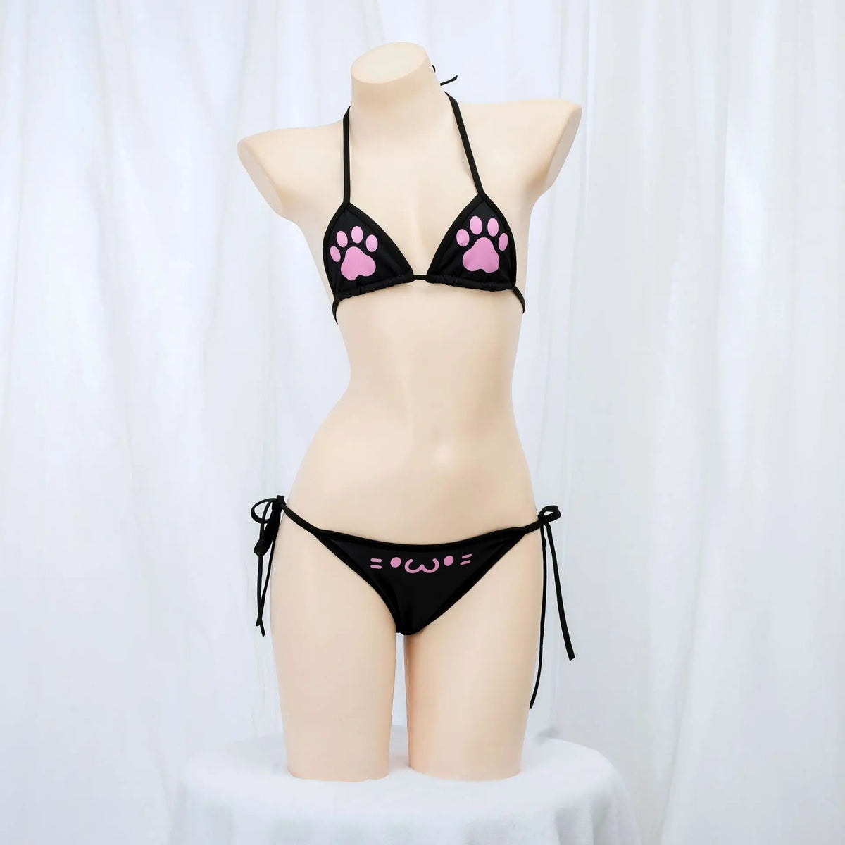 Japanese Kawaii Cat Paw Micro Bikini Set for Girl Women Bathing Suit Bandage Backless Mini Swimsuit Underwear Lingerie
