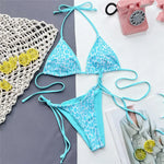 Pink Leopard Print Swimwear String Halter Triangle Bikini Set Micro Thong Sexy Swimsuit Women 2026 Bating Suit Bikinis De Mujer