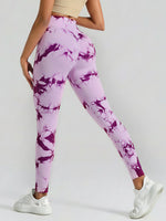 Boho Tie Dye High Waist Knit Elastic Fitness Yoga Tights Butt Lifting Workout Pants for Women