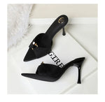 BIGTREE Summer Woman Slippers Fashion Open Toe Thin High Heels Shoes Street Style Stripper Party Slides Zapatos De Mujer