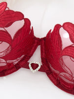 Transparent Floral Two Pieces Exquisite Lace Lingerie Set Ultrathin Bra Briefs Set Solid Exotic Lingerie For Ladies 23171A