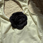 2025 New Color-Block Floral Pattern Trim One-Piece Slim Tie Hollow Out Swimsuit Sexy Backless Bathing Suit Trajes De Baño