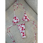 Micro Bikini 2025 Swimwear Women Swimsuit Sexy luxury Brazilian Bikini Set Halter Print Biquini Push Up Pearl Beachwear Female