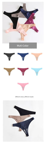 BZEL Sexy Women's Thongs Panties Traceless Soft Ice Silk Breathable G-String Lingerie for Woman Female Underwear 3XL Large Size