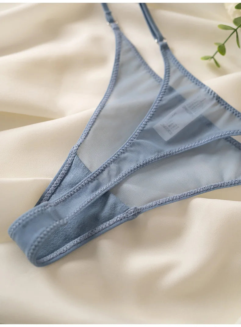 Lace Mesh Women Briefs Sexy Thong Transparent Panties Underwear Low Waist Girls G String Seamless Lingerie Fitness T Back