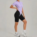 Women's Seamless Yoga Jumpsuit Sports Workout Running Hip-lifting Slim Fit Shorts One-Piece Training Fitness Gym Bodysuit