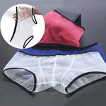 Mesh Perspective Shorts Panties Men Boxer Underwear Transparent Low-rise Moisture-wicking Boxer Shorts