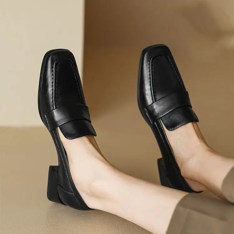 Style Spring Autumn Versatile British Style Flat Shoes Women's Vintage Leather Pumps High Heel Shoes Summer Season 2026