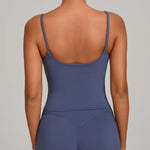 GYM Tank Top With Built In Bra women's Yoga clothing running Square Neck fitness vest beautiful back sports Workout
