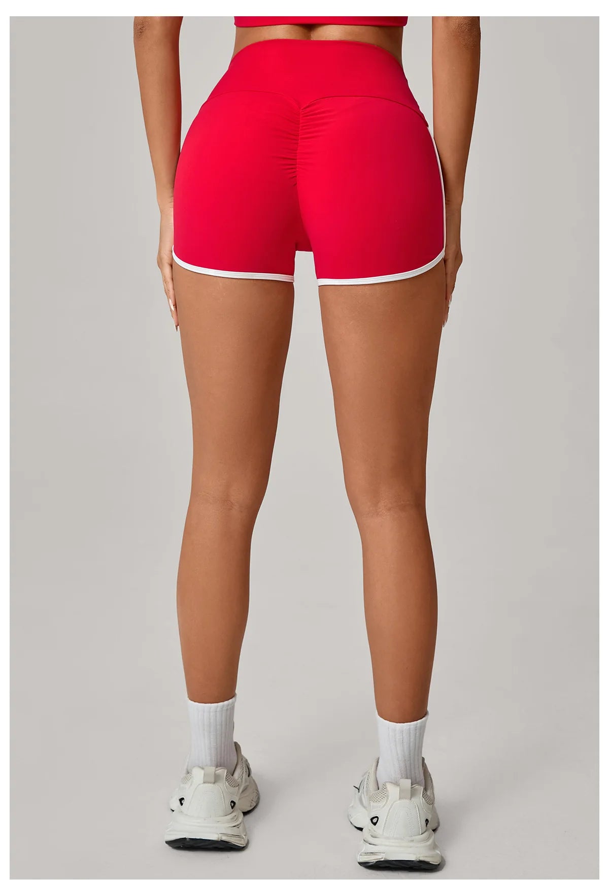 Color Blocking Patchwork Yoga Shorts Women Tight Fitting Peach Hip Lifting Sports Pants Gym Running Bike Wear Leggings