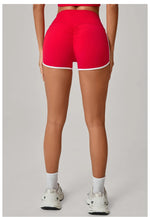 Color Blocking Patchwork Yoga Shorts Women Tight Fitting Peach Hip Lifting Sports Pants Gym Running Bike Wear Leggings