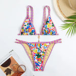 Swimming Suit for Women Bikini Set 2026 Sexy Boho Style Geometric Ethnic Print Swimsuit Beach Bathing Suit Thong Micro Swimwear