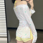 New Swimsuit for Women, Split Long Sleeved Sun Protection, Fresh and Sweet, Pure Desire, Beach Three Piece Swimsuit Set