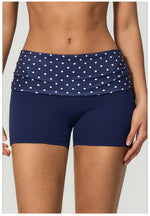 Summer Striped Polka Dot Contrast High Waist Yoga Shorts Hip Lifting Sports Tights Outdoor Workout Fitness Gym Running Pants