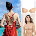 Nipple Cover Invisible Bra Lingerie Women Push Up Silicone Wedding Sticky Reusable Transparent Straps Backless Bikini