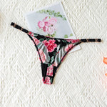 Zebra Flower Low Rise Sexy Thong Women Underwear Briefs Panties Luxury Metal Buckle G String Seamless Bikini Girls Female Panty