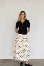 Women Polka Dot Elastic Waist A-Line Long Skirt High Waist Chiffon Skirt Fashion Y2K Streetwear Elegant Maxi Mesh Bottoms