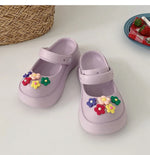 Fashion Mary Jane Garden Shoes Woman Platform Slippers Cute DIY Thick Sole Girls Summer Indoor Beach Slides Ladies Footwear