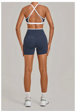 Summer Yoga Set 2Pcs Women's Tracksuit Back Cross Sports Bra Sportswear High Waist Butt-Lifting Fitness Pants Workout Top Suit