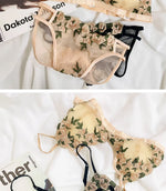MOYISU French Lace Bralette Set for Small Breasts No Underwire Summer Bras Sexy Triangle Bra Petite Girls, Pure Desire Lingerie