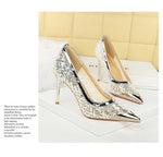 BIGTREE 2026 Fashion Metal Decoration Mesh Hollow Pointed Toe Woman Pumps Thin Heels Party Ladies Shoes Zapatillas De Mujer