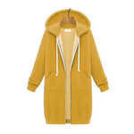 Zip Up Hoodies for Women Oversized Fleece Long Tunic Hooded Sweatshirt Autumn Winter Casual Drawstring Coat with Pockets
