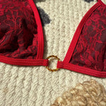 DEKA Lace Print Micro Bikini Set Women Double Strap Push Up Tie Side Triangle Swimsuit Bathing Suit Thong Swimwear