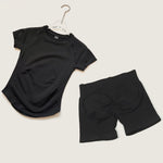 STOUREG 2 Pieces Sports Sets Short Sleeve Seamless Yoga Top Fitness Set Women Workout Running Sports Shorts Gym Suit