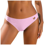 2026 New Bikini Bottoms Women's Swimsuit Low Waisted Solid Heart Cut Out Swimwear Thong Beachwear Brazilian Bathing Suit Summer
