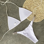 Halter Jewelled Sequins Diamond Bikini Women Swimsuit Female Swimwear Two Pieces Bikini Set Mini Micro Bathing Suit Swim Lady