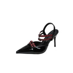 2026 Spring/Summer New Pointed Toe Double Buckle Women's Stiletto Sandals Casual Fashion Women's Open Sandals