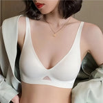 4Pcs/Set Seamless Bras For Women Non-wire Bra Push Up Deep V Underwear Female Invisible Padded Brasiere Sexy Lingerie