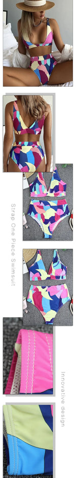 Sexy Bikini Women Swimwear Swimsuit Patchwork High Waist Bikinis Set Bathing Suit Beach Bikini Female Push Up Biquinis Feminino