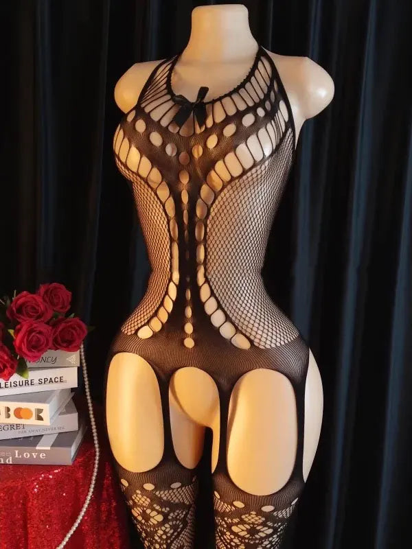 Adult Crotchless Lingerie Women Erotic Crossover Breastless Underwear SetSexy Bodystocking BDSM Fishnet Bondage Set GamesToy