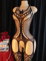 Adult Crotchless Lingerie Women Erotic Crossover Breastless Underwear SetSexy Bodystocking BDSM Fishnet Bondage Set GamesToy