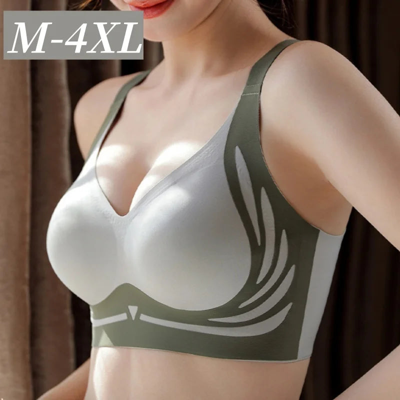 Push-Up Seamless Bras For Women Anti-sagging Non-wired Bra Anti-Spill Side Support Sexy Lingerie Adjust Straps Underwear M-4XL
