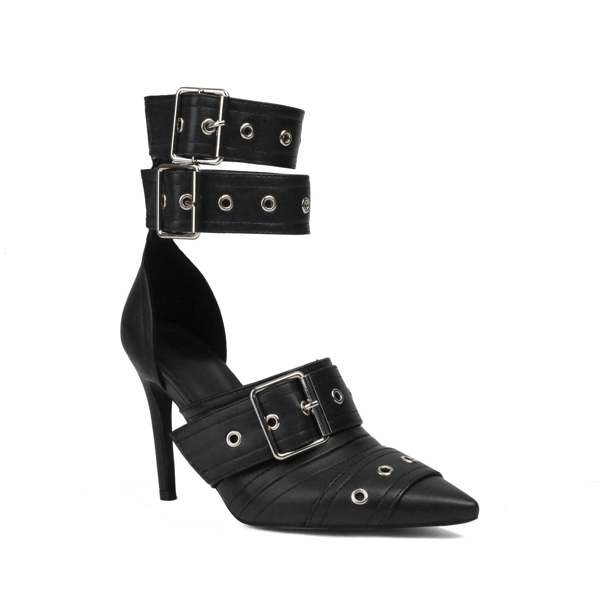 2026 Spring Fashion New Sexy Nightclub Party Pointed Toe Metal Buckle Decorated High Heel Shoes Women's Shoes Size 34-48