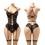 18 Sexy Erotic Lingerie Women Bra And Panty Garters See Through Lingerie Sets Role Play Female Thin Sexy Bras Underwear Set