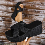 Fashion New Round Toe Exposed Toe Shallow Mouth Thick-soled Beach Slippers Summer Sexy/comfortable Flat Slippers for Women
