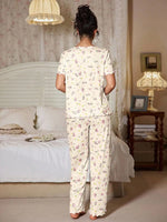 Women's Sleepwear New Loose Pajamas Floral Short-sleeved Trousers Loungewear Casual Wear Two-piece Set Pijamas Pyjamas Women