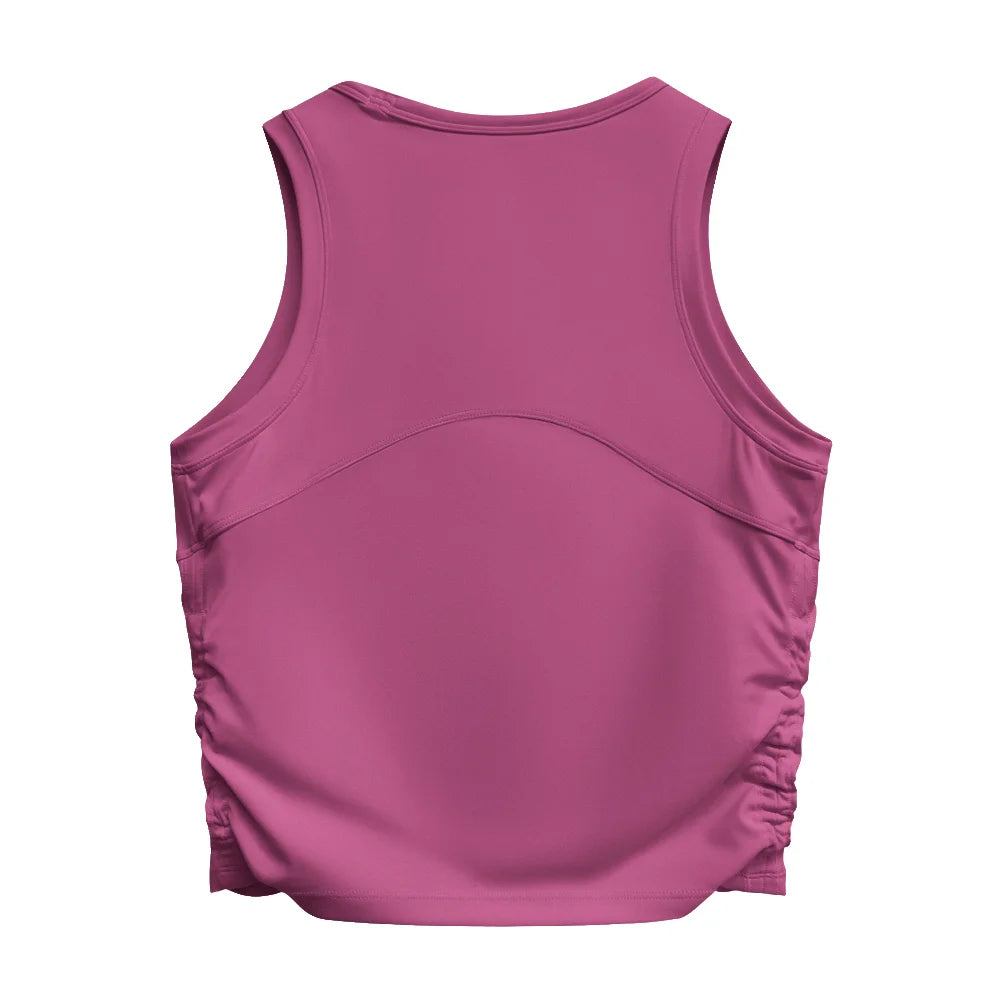 VEQKING Side Pleated Women Sports Bras Built-in Pads Yoga Vest Quick Dry Gym Running Tank Tops High Support Workout Bralettes