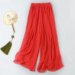 Summer Chiffon Wide Leg Pants for Women Yoga Pants Classica Dancer Trousers Two Layer Dance Practice Clothes Loose Dancing Pants